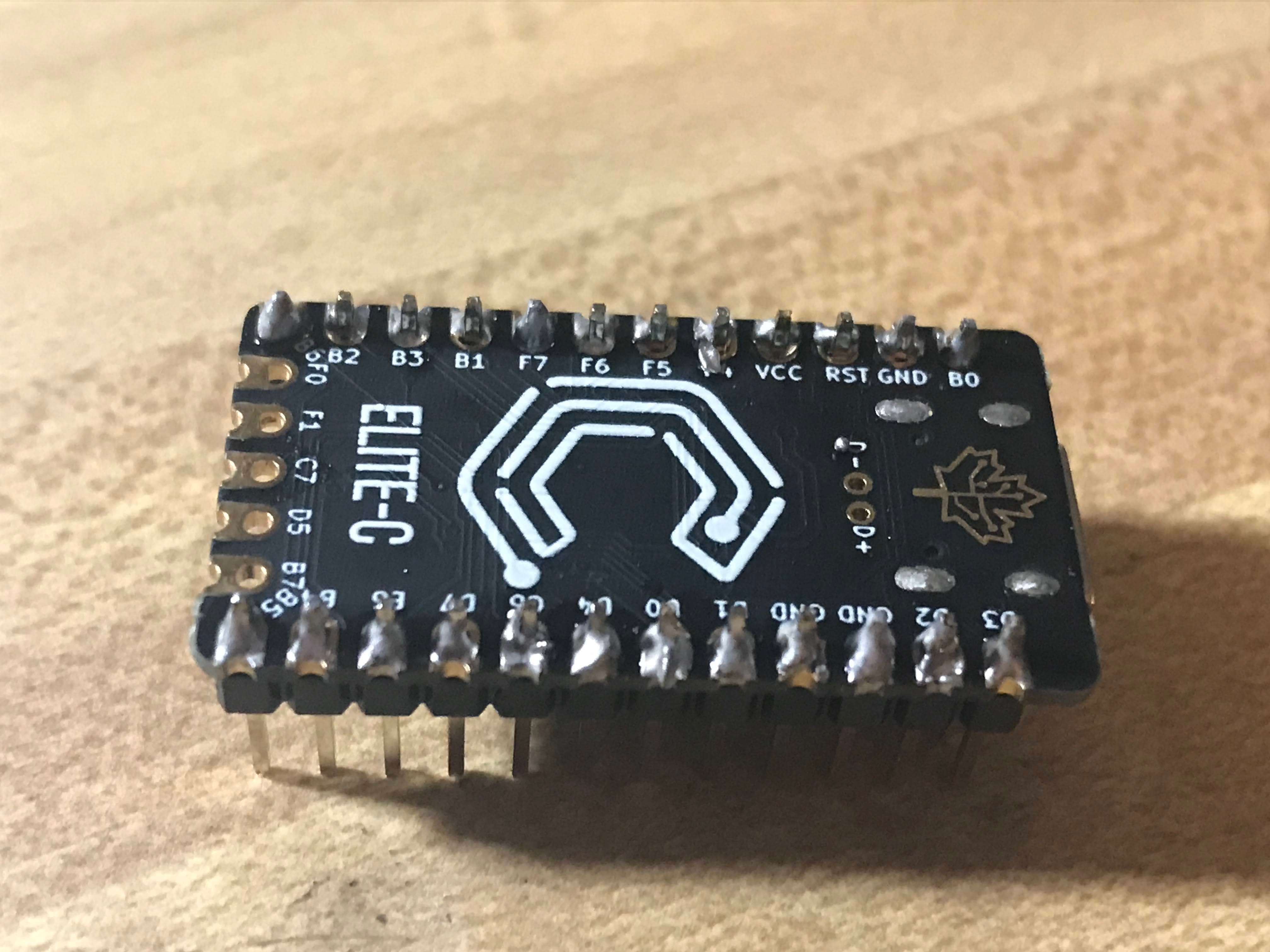 Elite-C with all pin headers soldered
