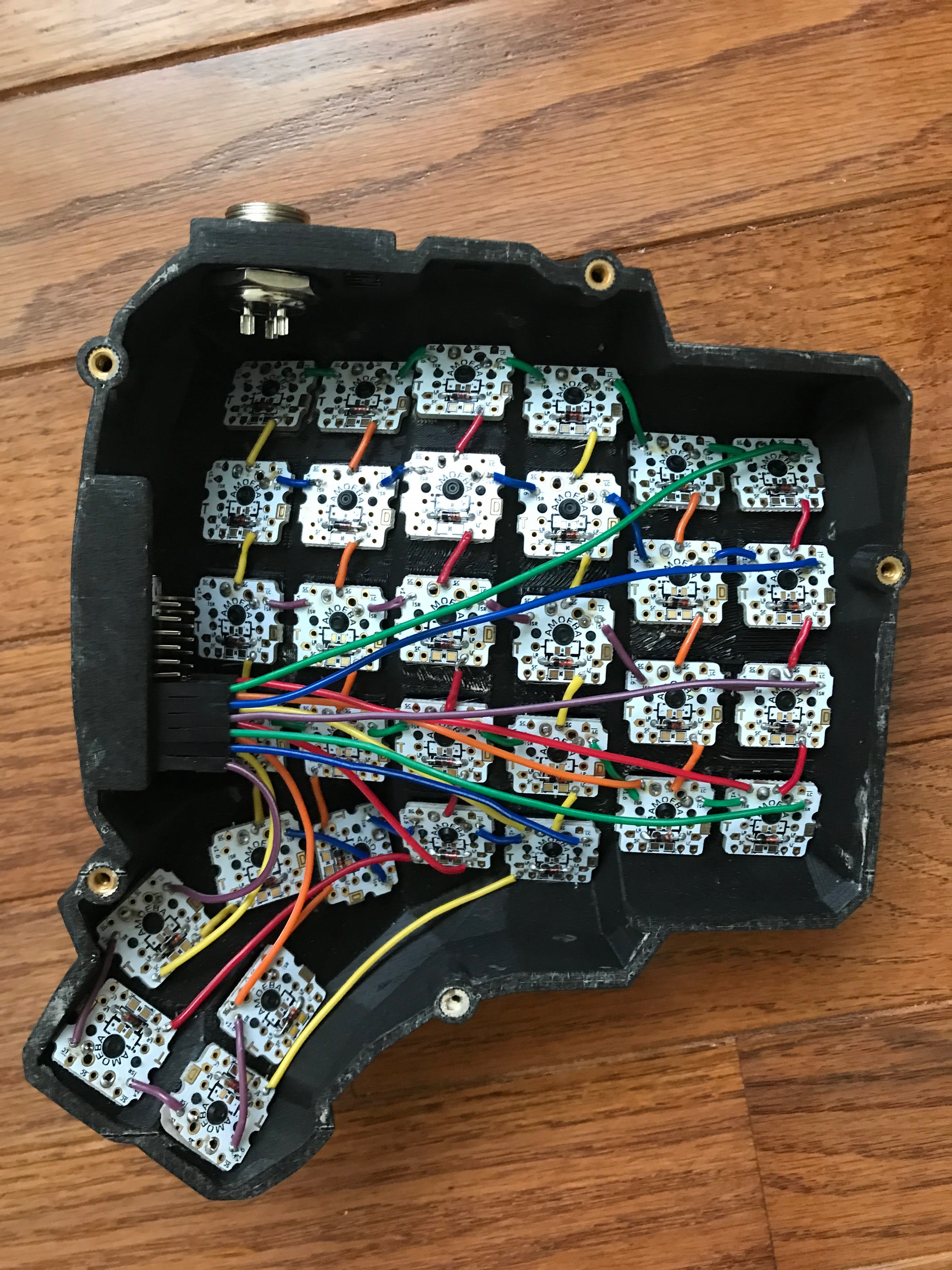 One fully wired keyboard half